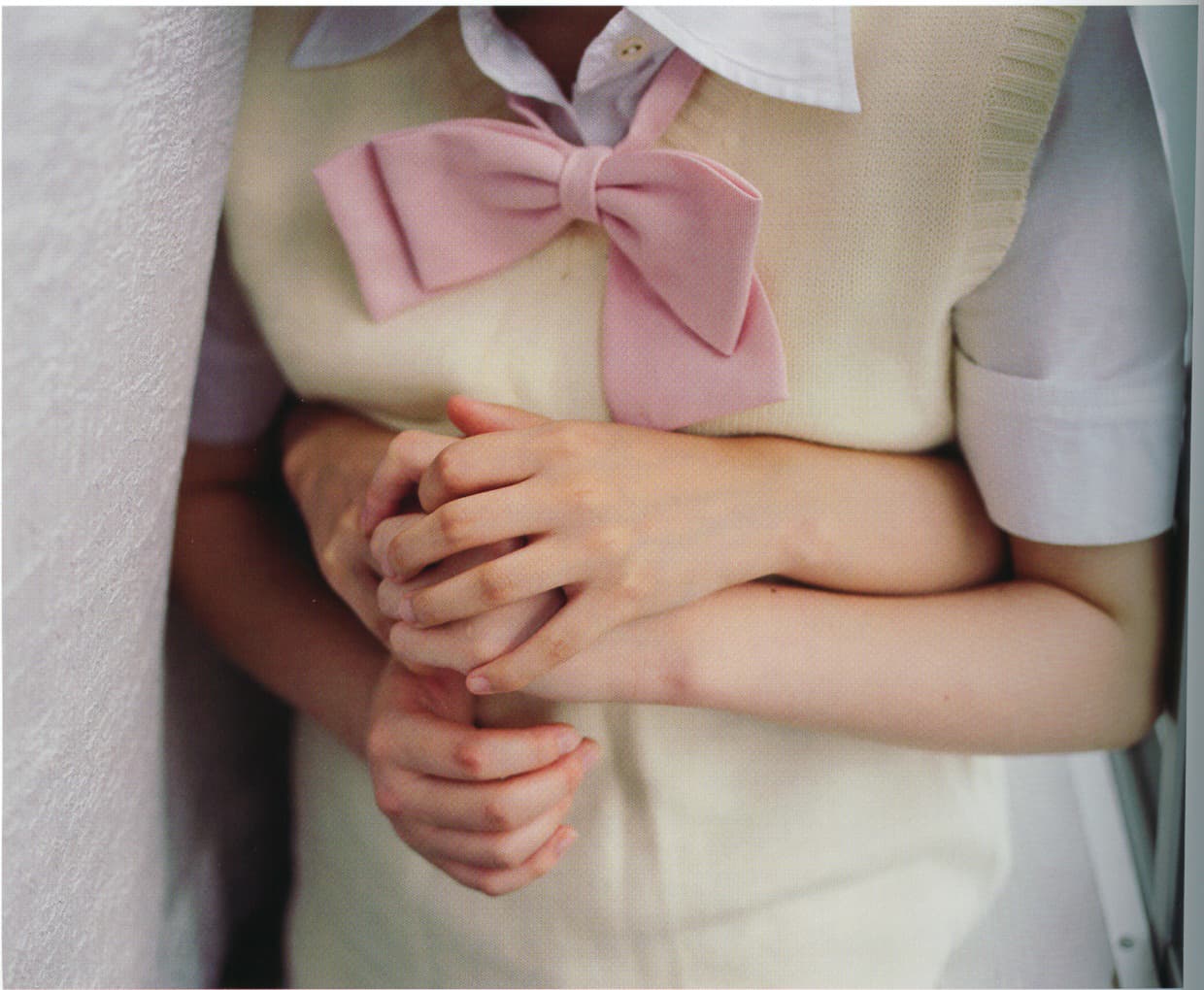 Playful toes peeking from cotton socks